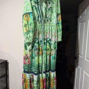 Floral Green Maxi Dress